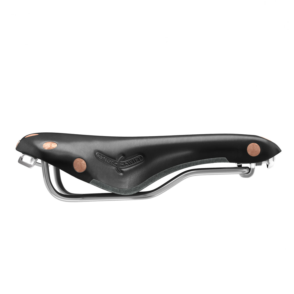 Brooks Swift Ledersattel in schwarz mit verchromtem Rahmengestell
