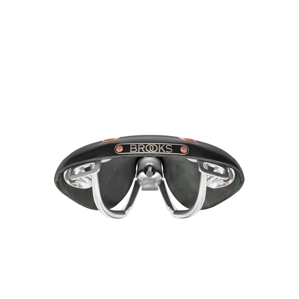 Brooks Swift Ledersattel in schwarz mit verchromtem Rahmengestell