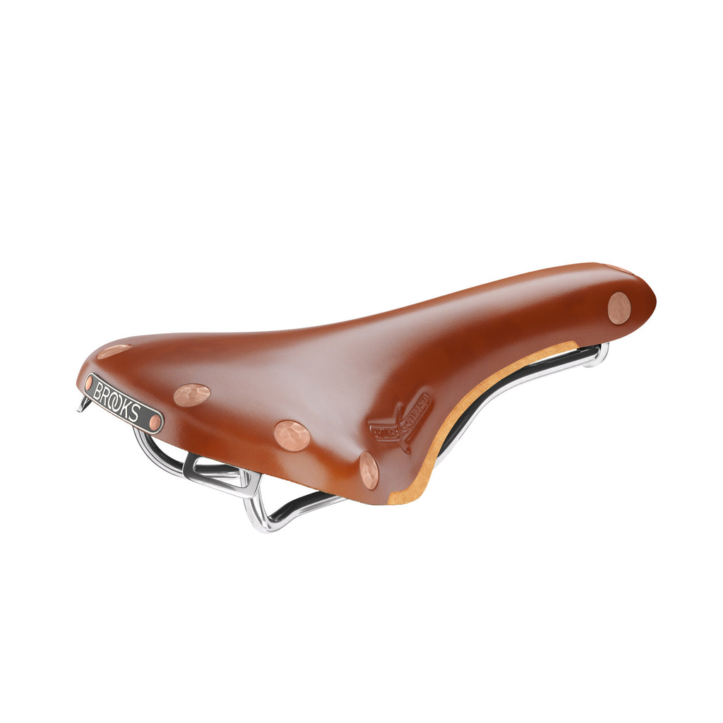 Brooks Swift Ledersattel in honey mit verchromtem Rahmengestell